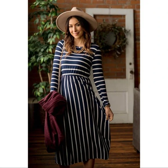 Brand New | Striped Midi Dress - Picture 7 of 16